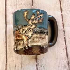 Beautiful MOOSE Stoneware Art Pottery Mug